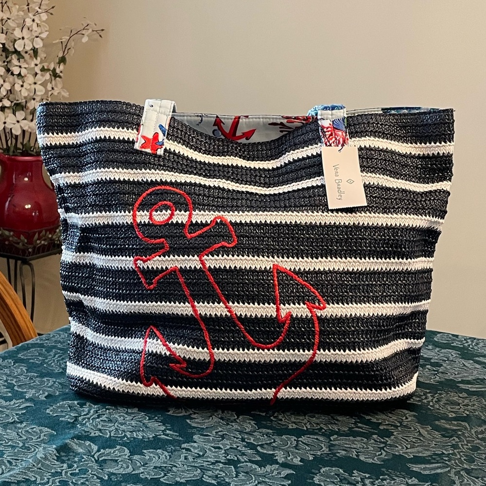 Vera Bradley Anchors Aweigh Beach Tote Bag